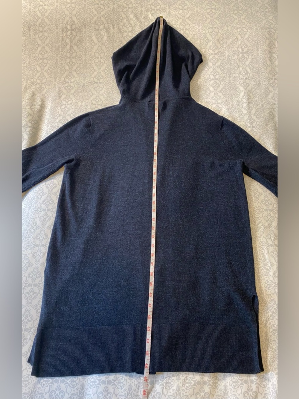 Rachel Roy Merino Wool Long Hooded Open Cardigan Sweater with Pockets - Picture 12 of 16